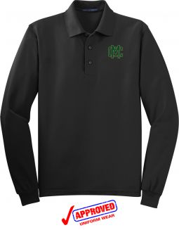 Port Authority Unisex Adult / Youth Silk Touch Long Sleeve Polo, Black